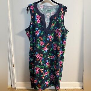 Lands’ End cotton Floral Sleeveless Coverup Dress XL NWT